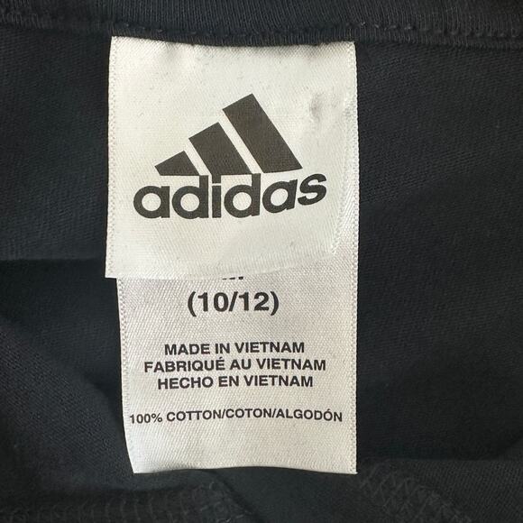 NEW Adidas Long Sleeve Hoodie Shirt Youth M Black White Stripe Pullover Active - Picture 7 of 9